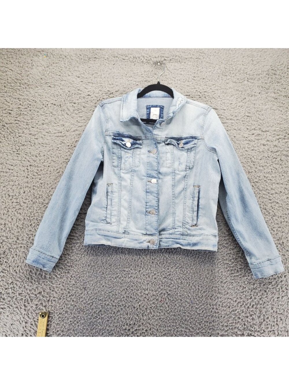 LC Lauren Conrad Jacket Womens Medium Light Blue Denim Stretch *Read*